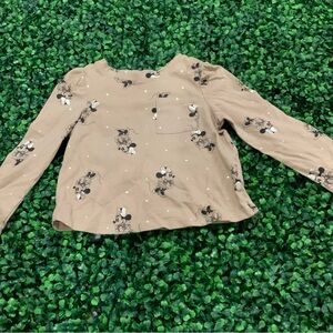 Disney Kids Tan Long Sleeve Minnie Mouse Tee